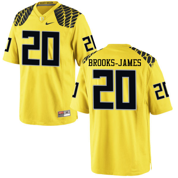 Men #20 Tony Brooks-James Oregon Ducks College Football Jerseys-Yellow - Click Image to Close
